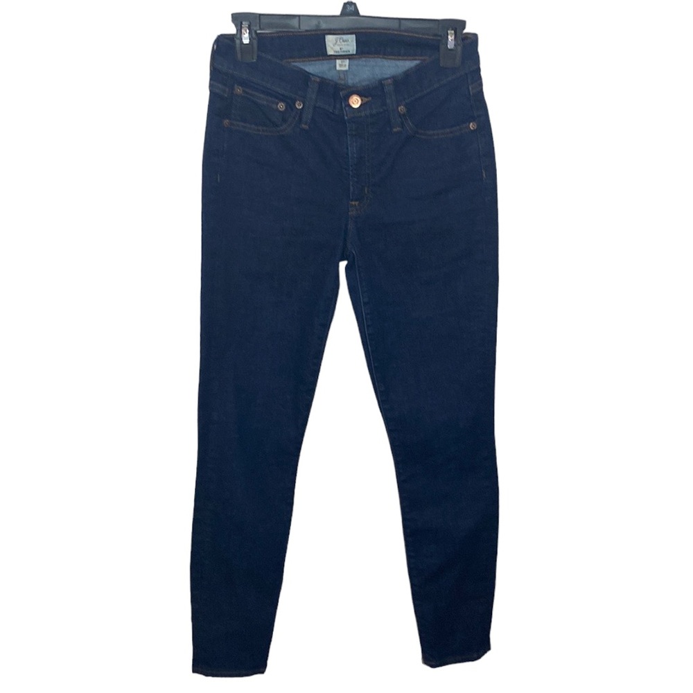 J Crew 8” toothpick dark indigo wash skinny jeans size 27